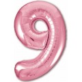 Цифра "9" Agura Slim 40"(102см) фольга ФЛАМИНГО (в упаковке)