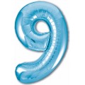 Цифра "9" Agura Slim 40"(102см) фольга ГОЛУБОЙ ХОЛОДНЫЙ (в упаковке)