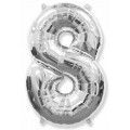 Цифра "8" 40"(102см) фольга СЕРЕБРО